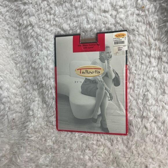 Talbots Silky Ultra Control top Pantyhose with Lycra Size B .Sand color. - Picture 6 of 6
